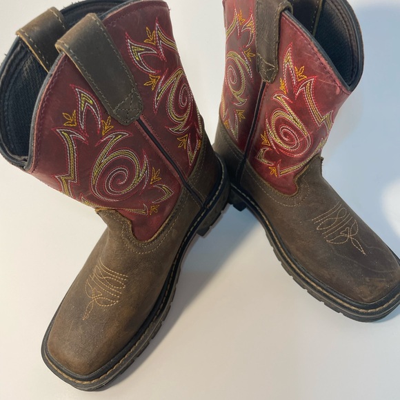 Georgia Boots! Kid's Carbo Tec Brown/Red-Size 13M-Zip Back & Oil Resistant 🥾 - Picture 4 of 5